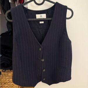 Navy Pinstripe Aritzia Vest